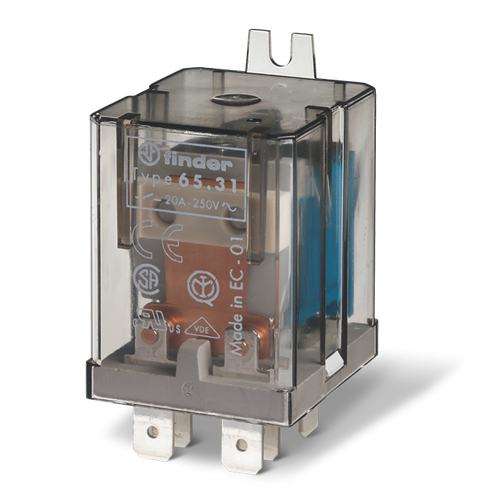 ממסר + תפס אחורי לפס 24VAC 30A