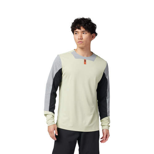 חולצת רכיבה ארוכה פוקס צהוב - FOX RACING DEFEND LS JERSEY V24 