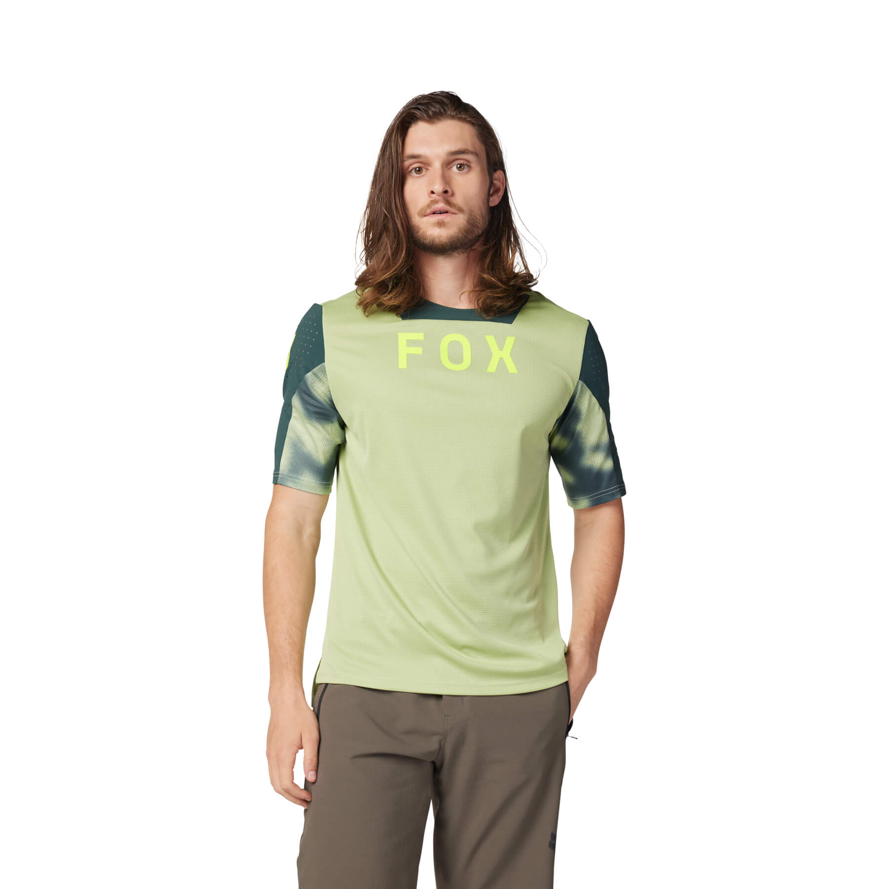 חולצת רכיבה קצרה פוקס כחול ירוק- FOX RACING DEFEND SS JERSEY TAUNT V24
