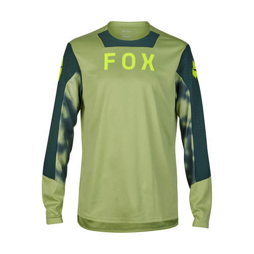 חולצת רכיבה ארוכה פוקס ירוק - FOX RACING DEFEND LS JERSEY TAUNT V24