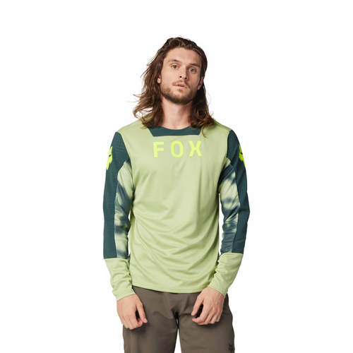 חולצת רכיבה ארוכה פוקס ירוק - FOX RACING DEFEND LS JERSEY TAUNT V24