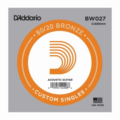 מיתר בודד לגיטרה אקוסטית דדריו –  BW027 80/20 Bronze Wound Single – 027