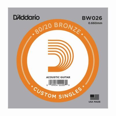 מיתר בודד לגיטרה אקוסטית דדריו –  BW026 80/20 Bronze Wound Single – 026