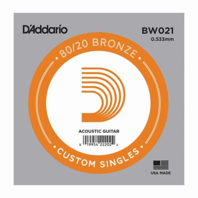 מיתר בודד לגיטרה אקוסטית דדריו – BW021 80/20 Bronze Wound Single – 021