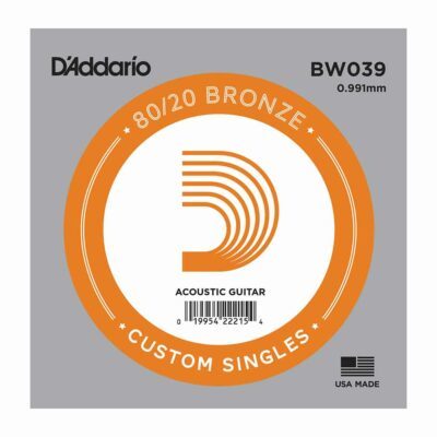 מיתר בודד לגיטרה אקוסטית דדריו –  80/20 Bronze Wound Single – 039
