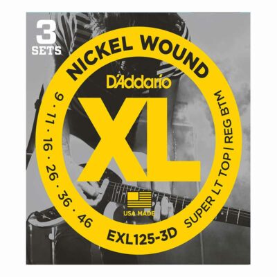 3 סטים מיתרים לגיטרה חשמלית דדריו – 9-46 –  EXL125-3D Nickel Wound 3Pack