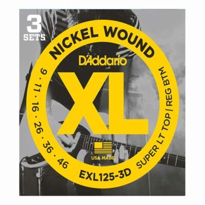 3 סטים מיתרים לגיטרה חשמלית דדריו – 9-46 –  EXL125-3D Nickel Wound 3Pack