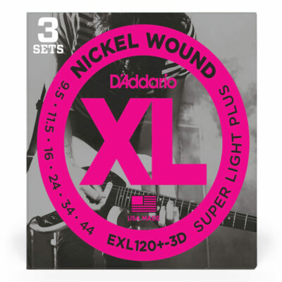 3 סטים מיתרים לגיטרה חשמלית דדריו – 9.5-44 –  EXL120+-3D Nickel Wound