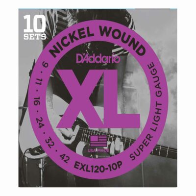 סט 10 מיתרים לגיטרה חשמלית דדריו – 9-42 – Daddario EXL120-10P Nickel Wound