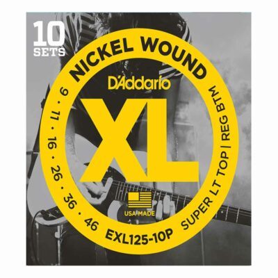 10 סטים מיתרים לגיטרה חשמלית דדריו – 9-46 –  EXL125-10P Nickel Wound