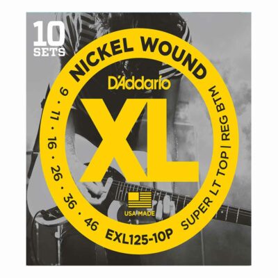 10 סטים מיתרים לגיטרה חשמלית דדריו – 9-46 –  EXL125-10P Nickel Wound