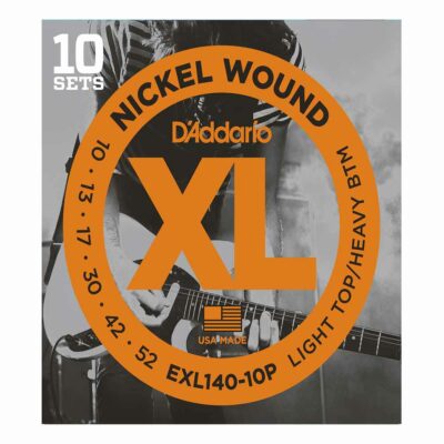 10 סטים מיתרים לגיטרה חשמלית דדריו – 10-52 –  EXL140-10P Nickel Wound 10Pack