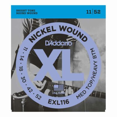 מיתרים לגיטרה חשמלית דדריו – 11-52 –  EXL116 Nickel Wound