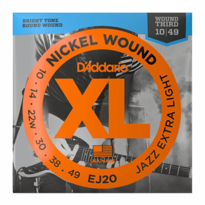 מיתרים לגיטרה חשמלית דדריו – 10-49 –  EJ20 Nickel Wound Jazz Extra Light