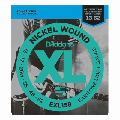 מיתרים לגיטרה חשמלית דדריו – 13-62 –  EXL158 Nickel Wound Baritone