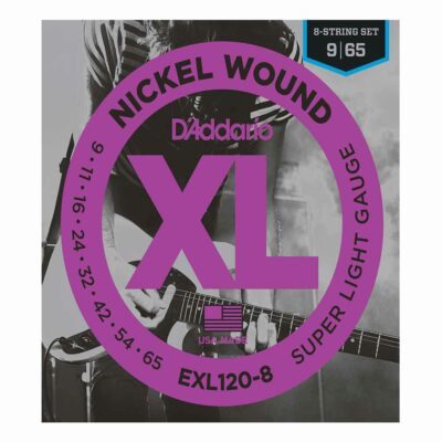 מיתרים לגיטרה 8 חשמלית דדריו – 9-65 –  EXL120-8 Nickel Wound 8 String