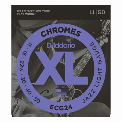 מיתרים לגיטרה חשמלית דדריו – 11-50 –  ECG24 Chromes Flat Wound