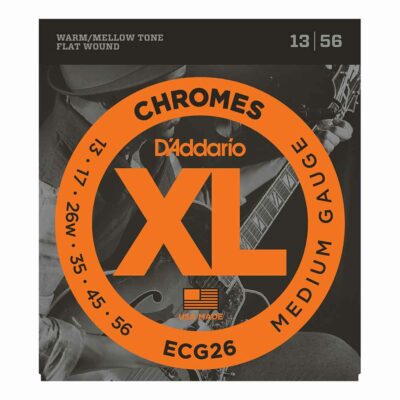 מיתרים לגיטרה חשמלית דדריו – 13-56 –  ECG26 Chromes Flat Wound