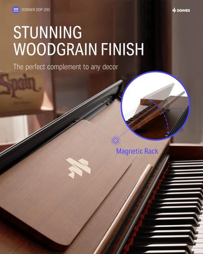 פסנתר חשמלי EC3008 רהיט 88 קלידים שקולים מנגנון פטישי DDP200 כולל מסך LCD מבית DONNER
