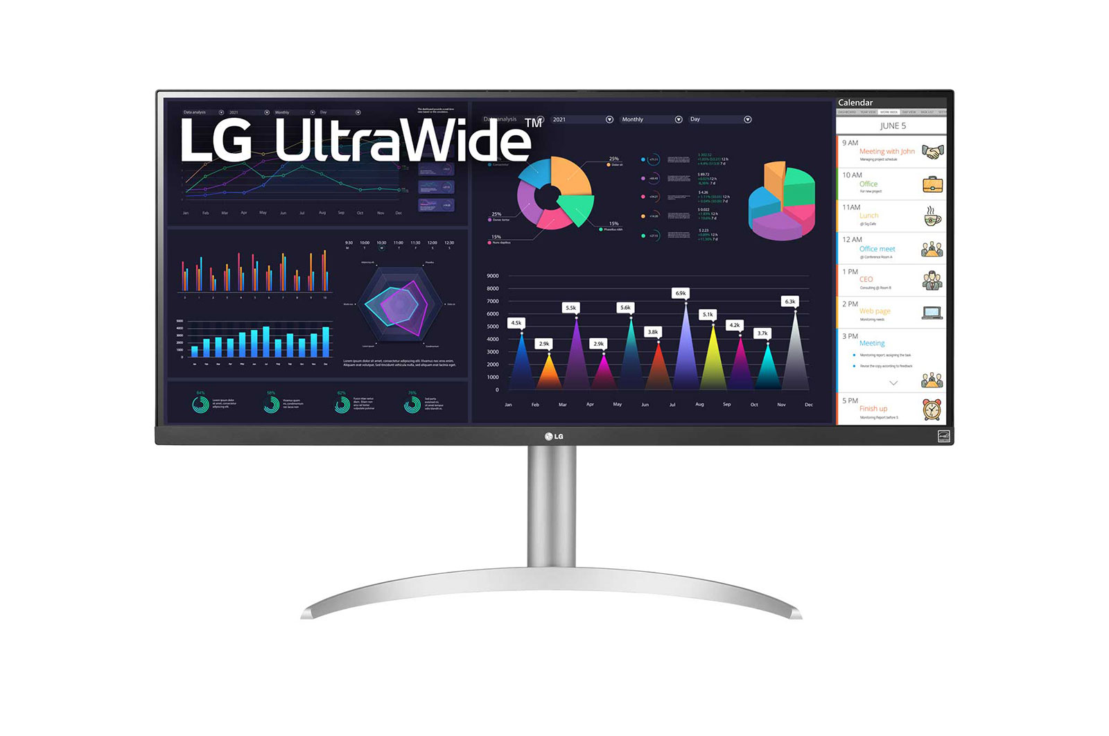 מסך אולטרא וויד 34 UltraWide IPS WFHD Monitor LG 34WQ650-W & USB Type-C