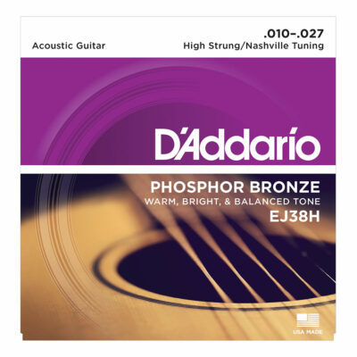 מיתרים לגיטרה אקוסטית דדריו – Phosphor Bronze EJ38H High Strung/Nashville Tuning Acoustic Guitar Strings – 10-27