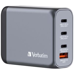 מטען Verbatim GNC-100 GaN Charger 4 Port 100W USB A/C