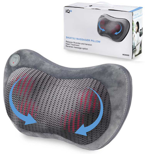 כרית עיסוי שיאצו Shiatsu נטענת לצוואר ולגב 