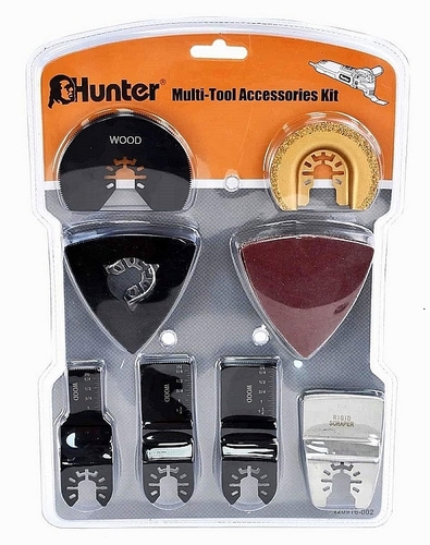 סט 7 אביזרים למולטיטול  ראשים + 20 ניירות לטש HUNTER