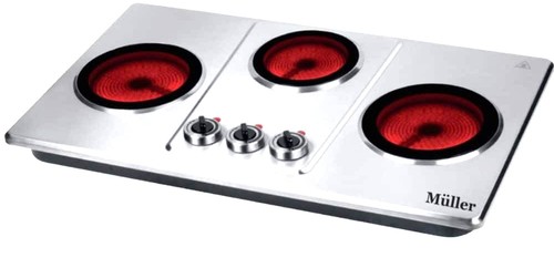 כירה חשמלית MULLER קרמית 3 מבערים נירוסטה 2700W דגם ML-3305
