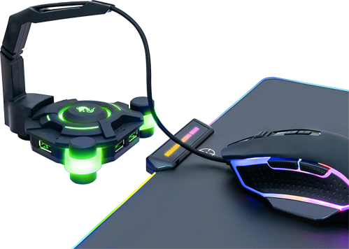 מפצל 4 כניסות USB עם מנהל כבל לעכבר Dragon GPDRA-USS-G