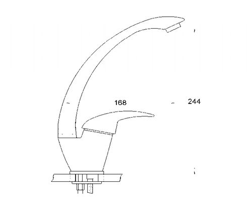 ברז לכיור מטבח | ברבור פיה ארוכה | שחור | 558609 | סדרת יועמיקס | יועם YOAM