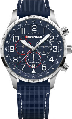 Attitude Chrono שעון יוקרה לגברים SWISS WENGER BLUE DAIL wenger swiss