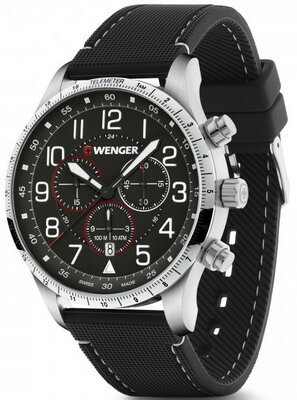 Attitude Chrono שעון יוקרה לגברים SWISS WENGER BLACK DAIL wenger swiss