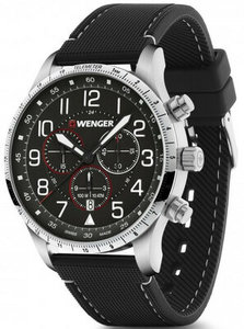 Attitude Chrono שעון יוקרה לגברים SWISS WENGER BLACK DAIL wenger swiss
