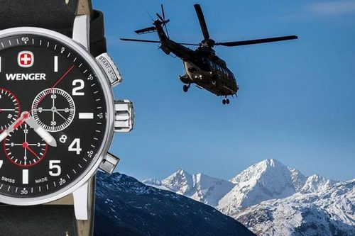 Attitude Chrono שעון יוקרה לגברים SWISS WENGER BLACK DAIL wenger swiss