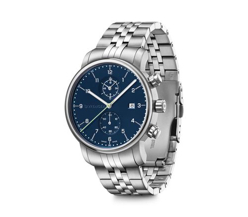 Urban Classic Chrono שעון יוקרה לגברים SWISS WENGER BLUE DAIL wenger swiss