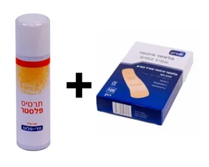 חבילת ספריי פלסטר+ חבילת פלסטרים עמידים במים 100 יח