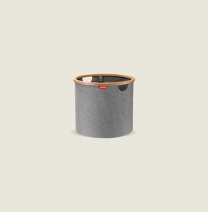  סל מתקפל עגול בד בשילוב עץ GREYSTONE laundry basket