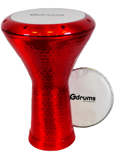 דרבוקה טורקית מרוקעת בצבע אדום EA-GCH17 מבית Gdrums