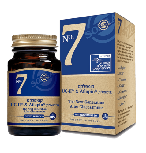 קומפלקס No.7 | אפלפין® וקולגן UC-II® | מכיל 30 כמוסות | סולגאר | Solgar