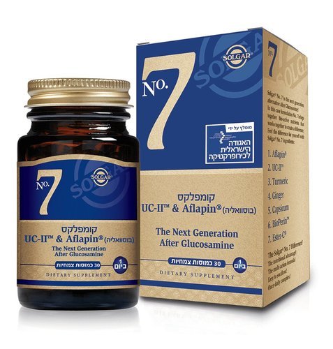 קומפלקס No.7 | אפלפין® וקולגן UC-II® | מכיל 30 כמוסות | סולגאר | Solgar