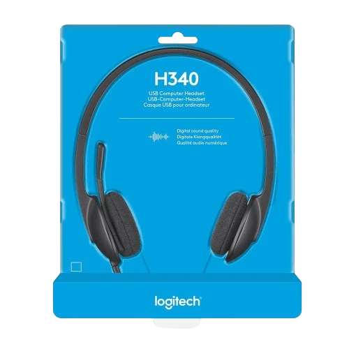 אוזניות ‏חוטיות Logitech H340 לוגיטק