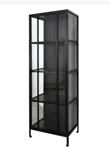ארון ויטרינה שחור מדפי זכוכית