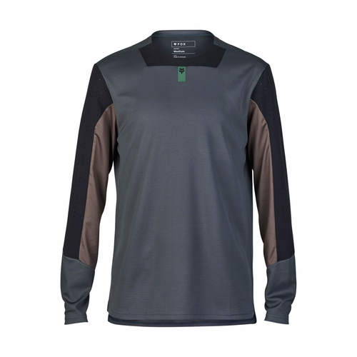 חולצת רכיבה ארוכה פוקס אפור - FOX RACING DEFEND LS JERSEY V24 
