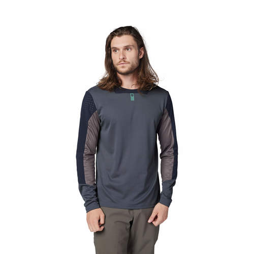 חולצת רכיבה ארוכה פוקס אפור - FOX RACING DEFEND LS JERSEY V24 