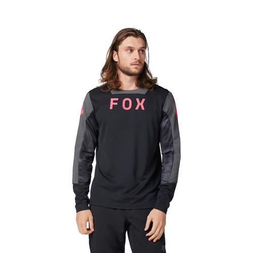 חולצת רכיבה ארוכה פוקס שחור - FOX RACING DEFEND LS JERSEY TAUNT V24