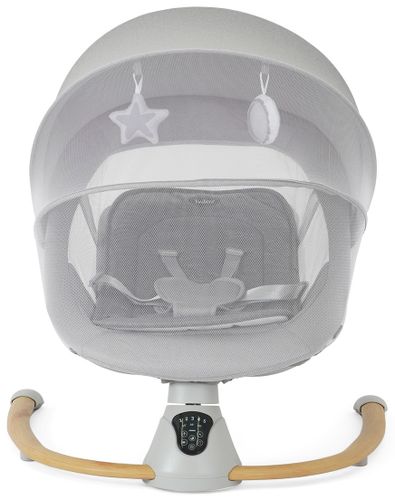 טרמפולינה חשמלית מעוצבת לתינוק 2 ב 1 Marble Bay עם מנגנון רטט מרגיע ו 12 מנגינות - מסגרת עץ