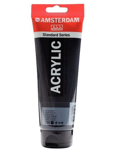 צבע אקריליק שחור AMSTERDAM, נפח 250 מ