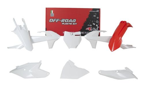 קיט פלסטיקה לאופנועי קטמ ריסטק לבן / כתום - RACETECH KTM SX85 18-23 