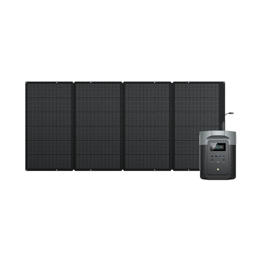 קיט סולארי הכולל תחנת כח DELTA2MAX  קיבולת 2Kwh -הספק 2.4KW + פאנל סולארי קשיח 400W דגם EF DELTA 2MAX + 400FIX יצרן ECOFLOW